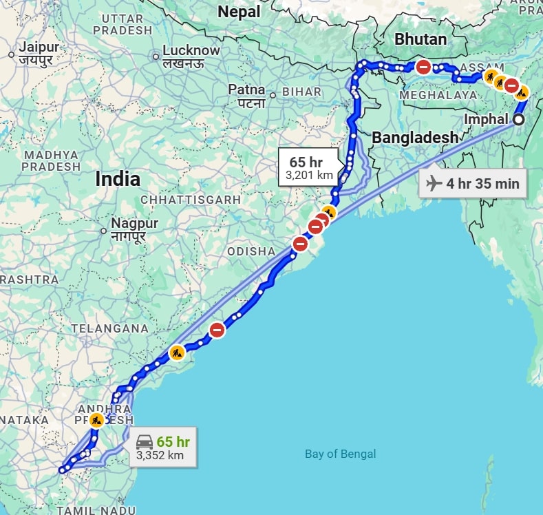 Imphal to Bangalore pet travel